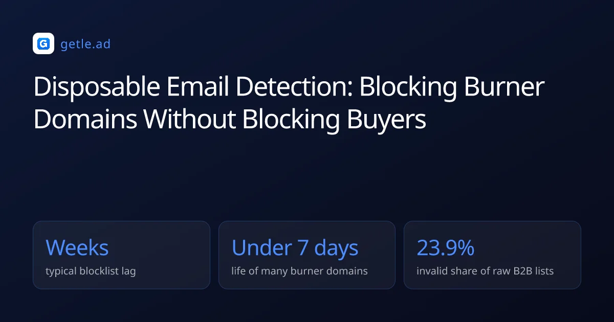 Disposable Email Detection: Blocking Burner Domains Without Blocking Buyers